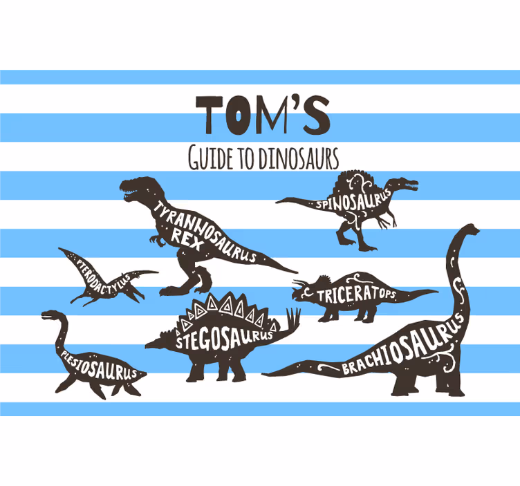 Children room roller blind personalised dinosaur names - TenStickers
