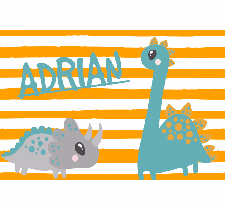 Dinosaur blue and orange children room roller blind - TenStickers