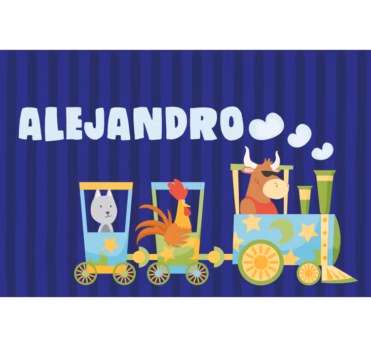 Children room roller blind personalized train placemat - TenStickers