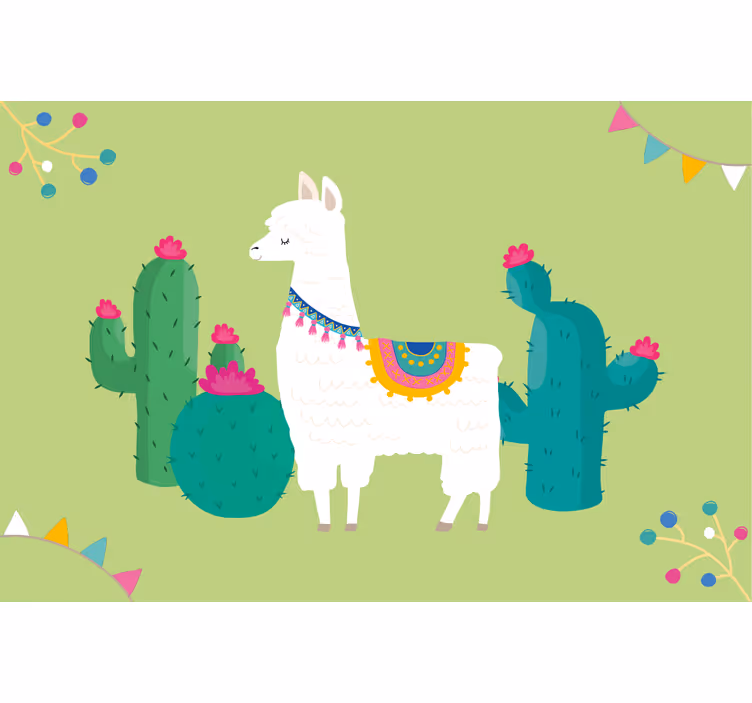Children room roller blind with colorful llamas design - TenStickers