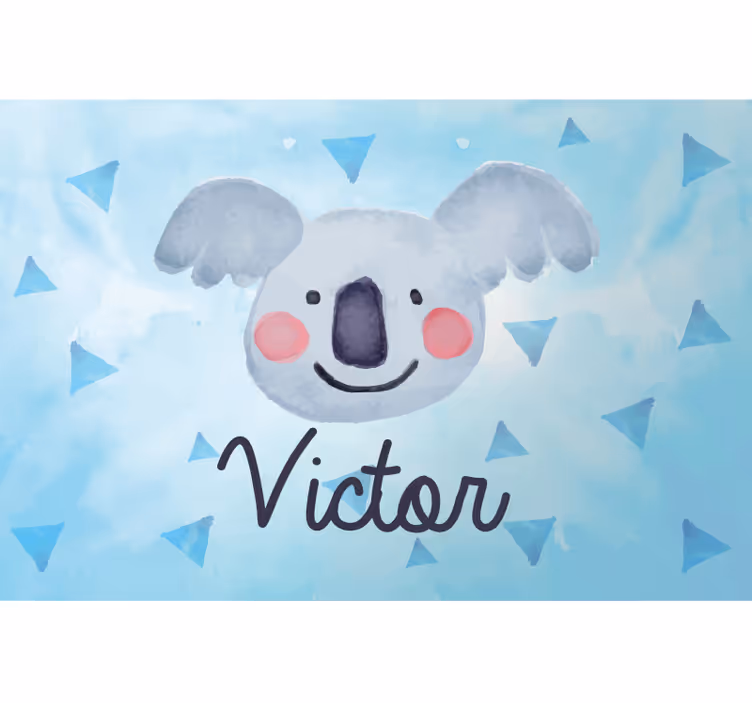 Children room roller blind for kids koala with name - TenStickers