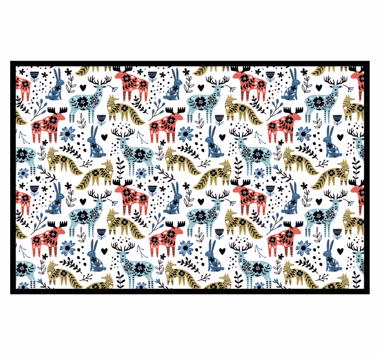 Children room roller blind with beautiful reindeer and fox - TenStickers