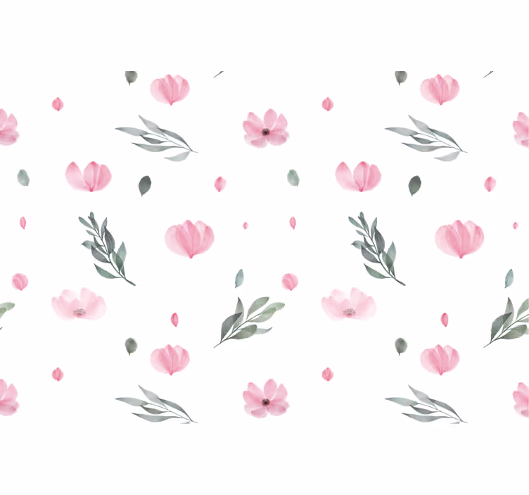 Children room roller blind in pink minimalist flowers - TenStickers
