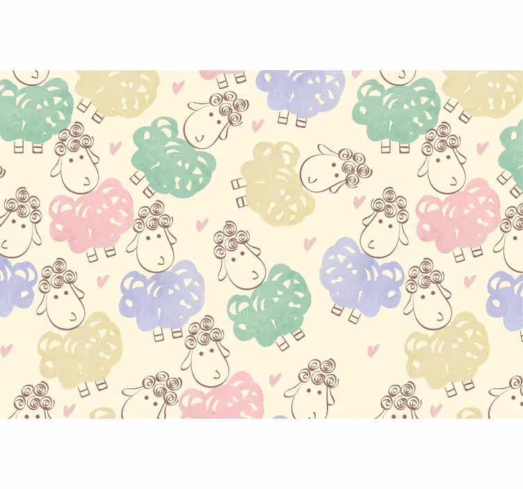 Children room roller blind sheep doodle design - TenStickers