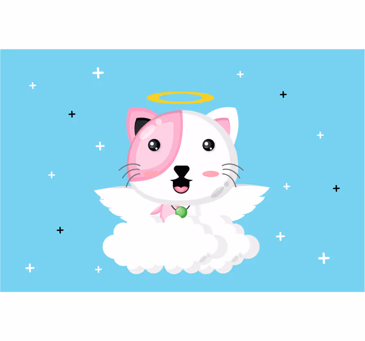 Children room roller blind angel cat - TenStickers
