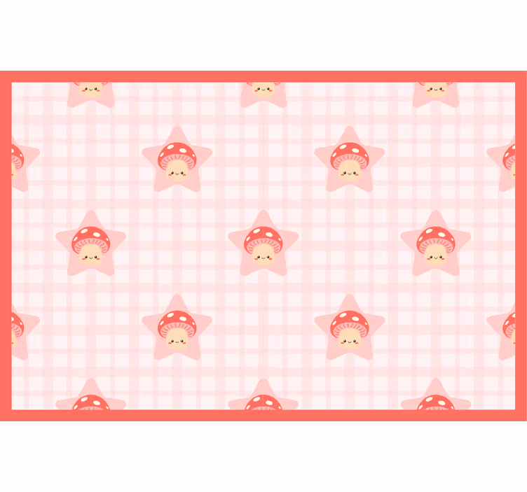 Children room roller blind with cute pink mushrooms - TenStickers