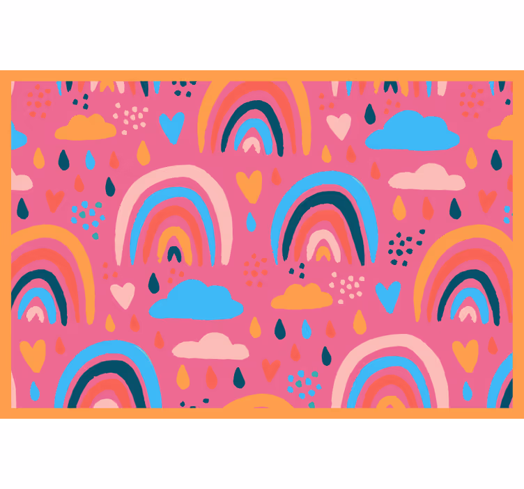 Children room roller blind in minimalistic pink rainbows - TenStickers