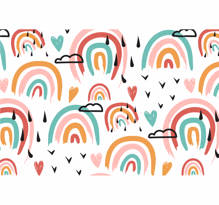 Children room roller blind watercolor rainbow pattern - TenStickers