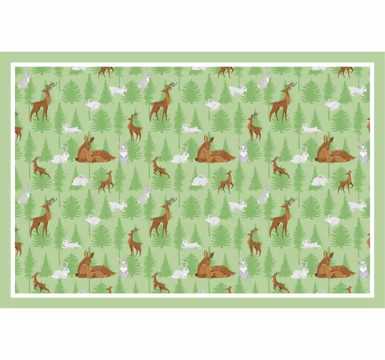 Children room roller blind with forest animals and rabbits - TenStickers