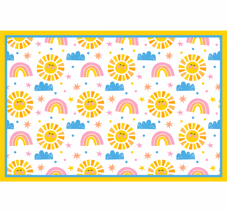 Children room roller blind with rainbow, suns, clouds - TenStickers