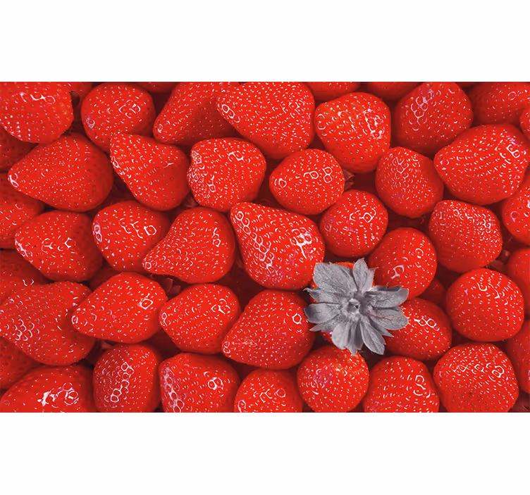 Kitchen roller blind with vibrant strawberries and bowls - TenStickers