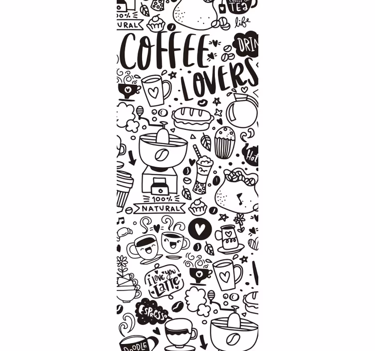 Kitchen roller blind with translucent coffee time designs - TenStickers