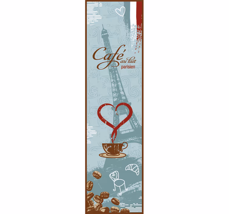 Kitchen roller blind french coffee refrigerator vinyl - TenStickers