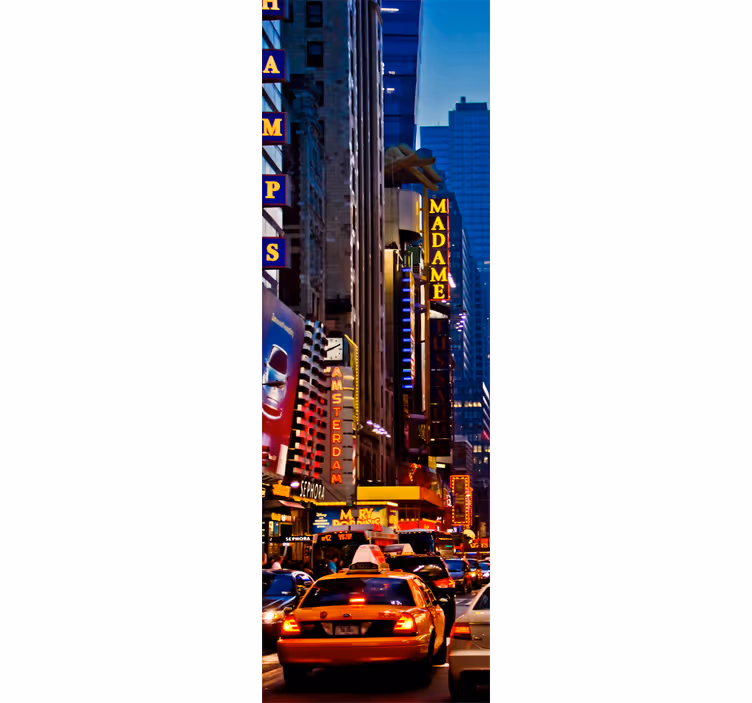 Kitchen roller blind times square fridge decal - TenStickers