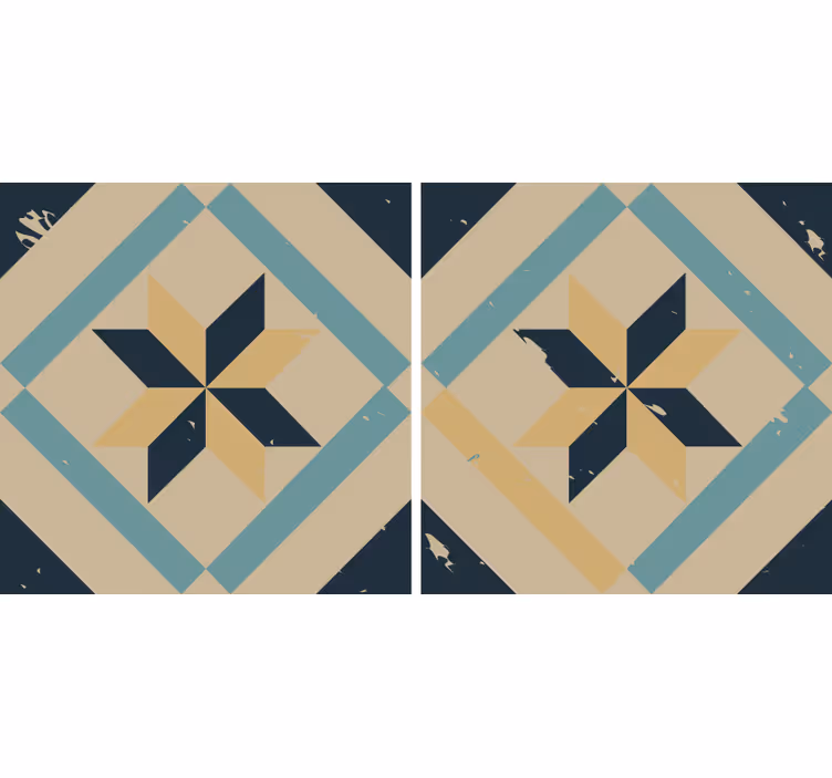 Kitchen roller blind in elegant cement tile design - TenStickers