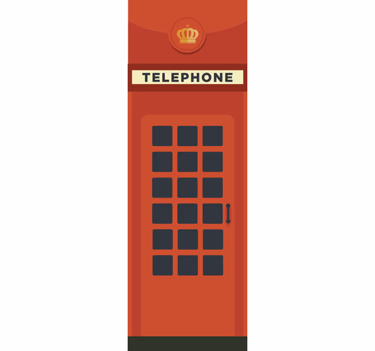 Kitchen roller blind red uk telephone box - TenStickers