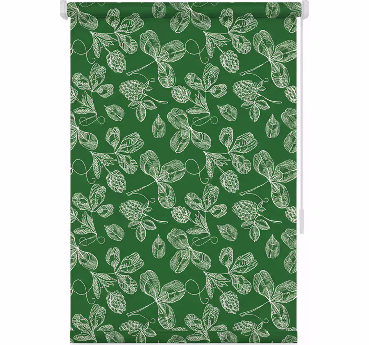 Kitchen roller blind with green magnolia twig pattern - TenStickers