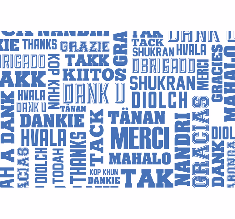Blue roller blind gracias merci danke arigato - TenStickers