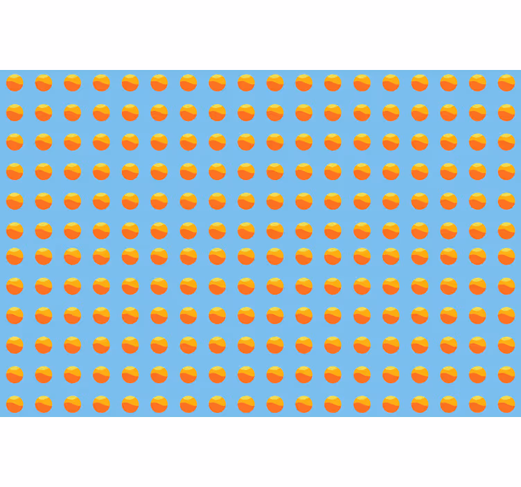 Blue roller blind with 70s sun pattern design - TenStickers