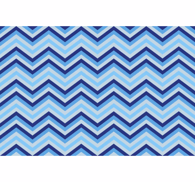 Blue roller blind in various shades of blue chevron - TenStickers