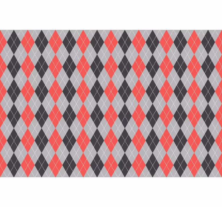 Red roller blind in red and grey diamonds - TenStickers