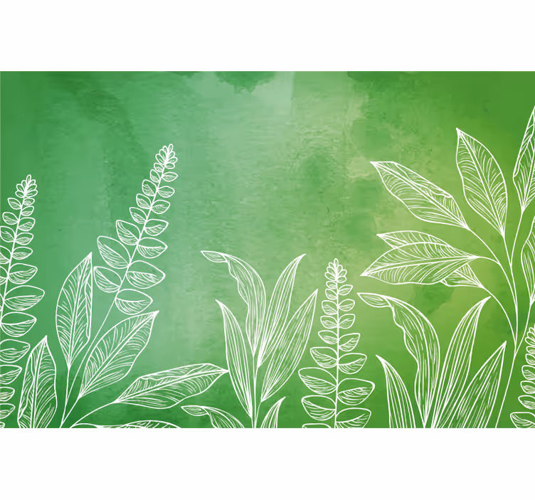 Green roller blind original green color with leaves - TenStickers