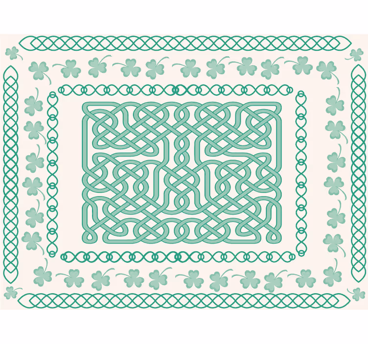 Green roller blind with round shamrock design - TenStickers