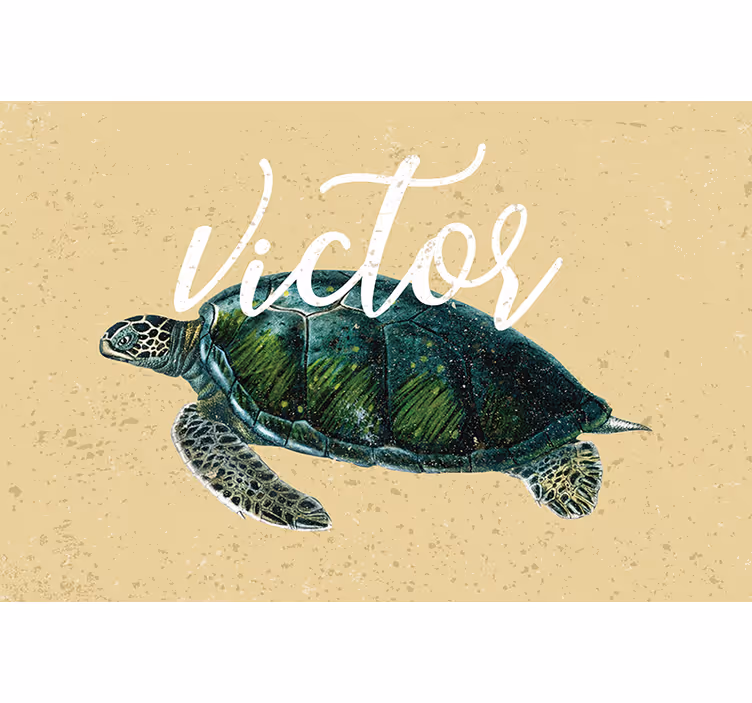 Beige roller blind sea turtle with name - TenStickers