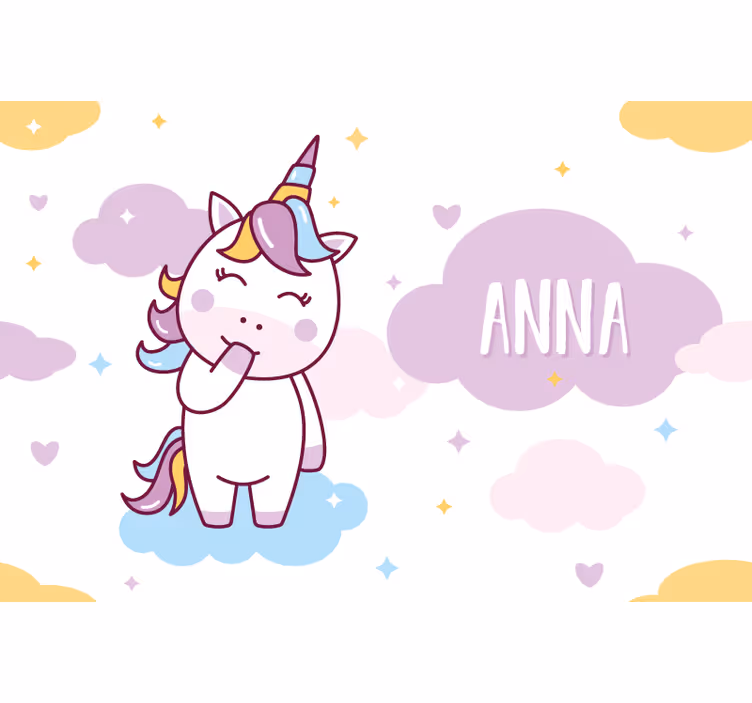 Black roller blind for children with customizable unicorns - TenStickers