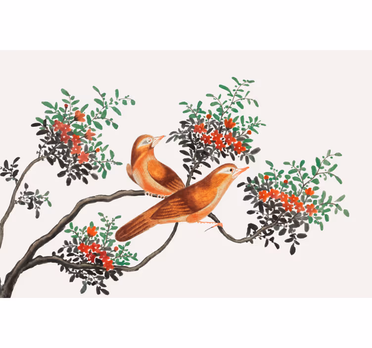 Black roller blind bird on a bench - TenStickers