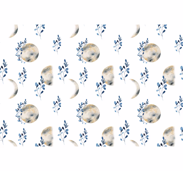 Moon phases printed black roller blind - TenStickers