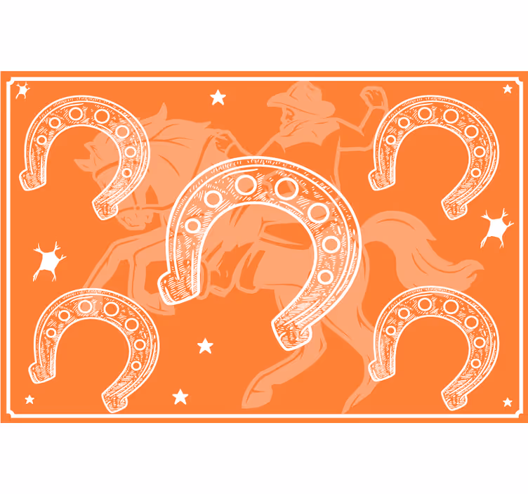 Orange roller blind horseshoe - TenStickers