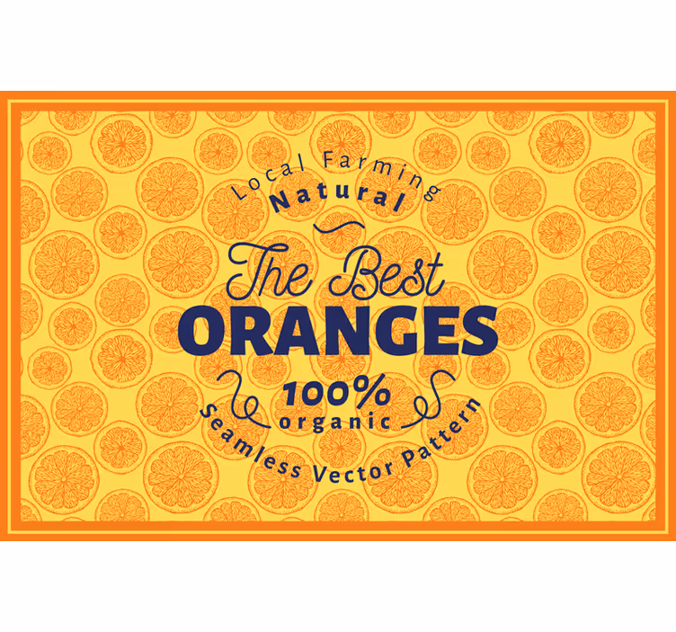 Orange roller blind with hand-drawn pattern frame - TenStickers