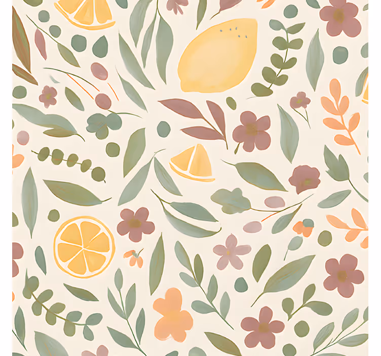 Outdoor roller blind lemon floral pattern - TenStickers