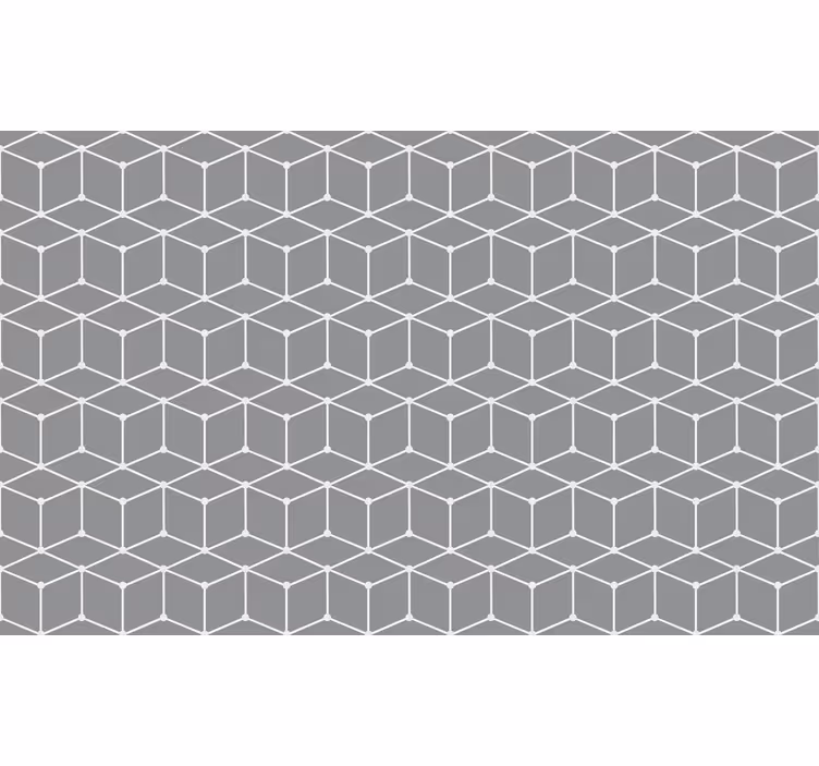 Outdoor roller blind with white cube pattern on grey - TenStickers