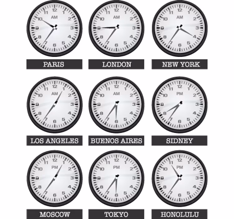 Office roller blind world schedule decorative vinyl - TenStickers