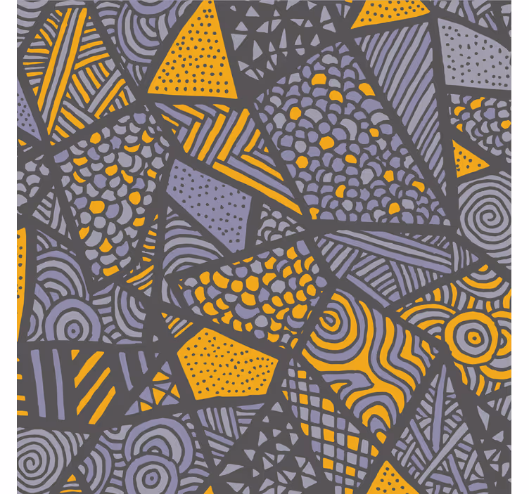 Office roller blind in gray and yellow triangles - TenStickers