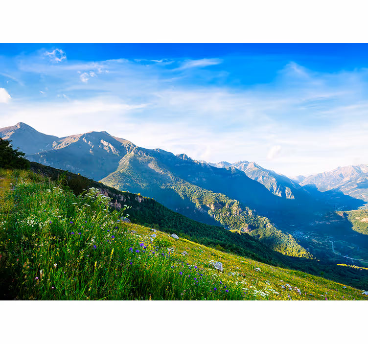 Bedroom roller blind mountain nature mural - TenStickers