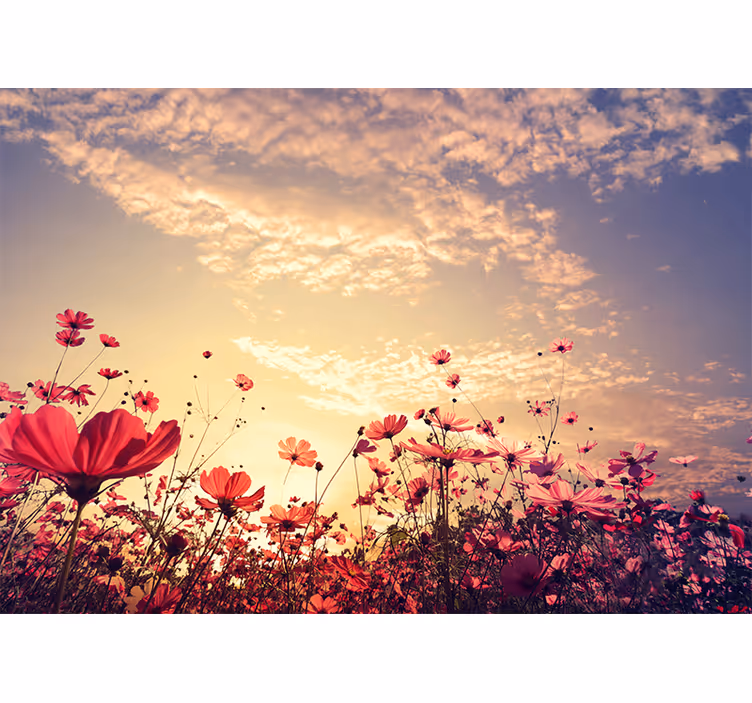 Bedroom roller blind with floral landscape design - TenStickers