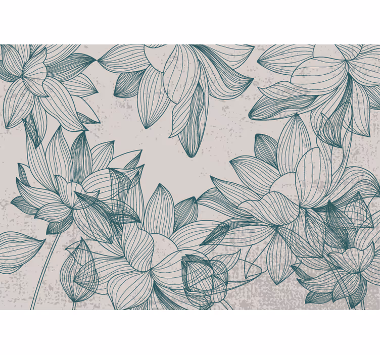 Bedroom roller blind flower silhouettes - TenStickers