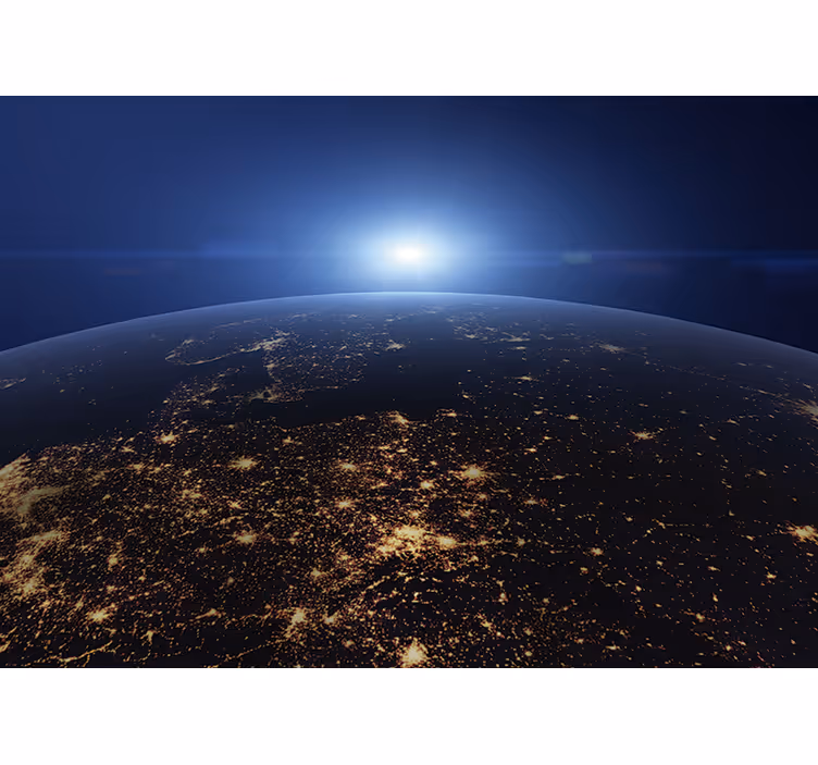 Bedroom roller blind earth view with continents - TenStickers