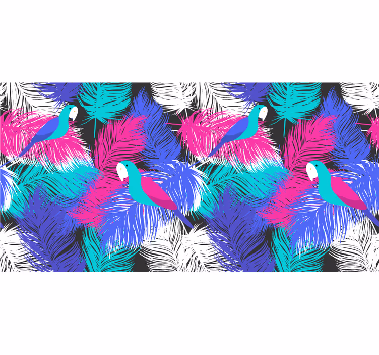 Bedroom roller blind in parrot feathers design - TenStickers
