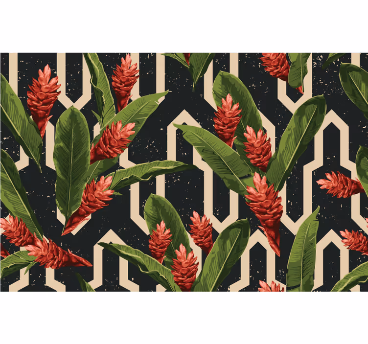 Vintage tropical leaves bedroom roller blind - TenStickers