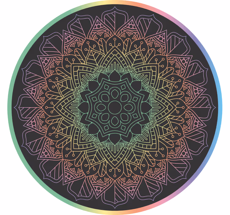 Bedroom roller blind rainbow mandala design - TenStickers