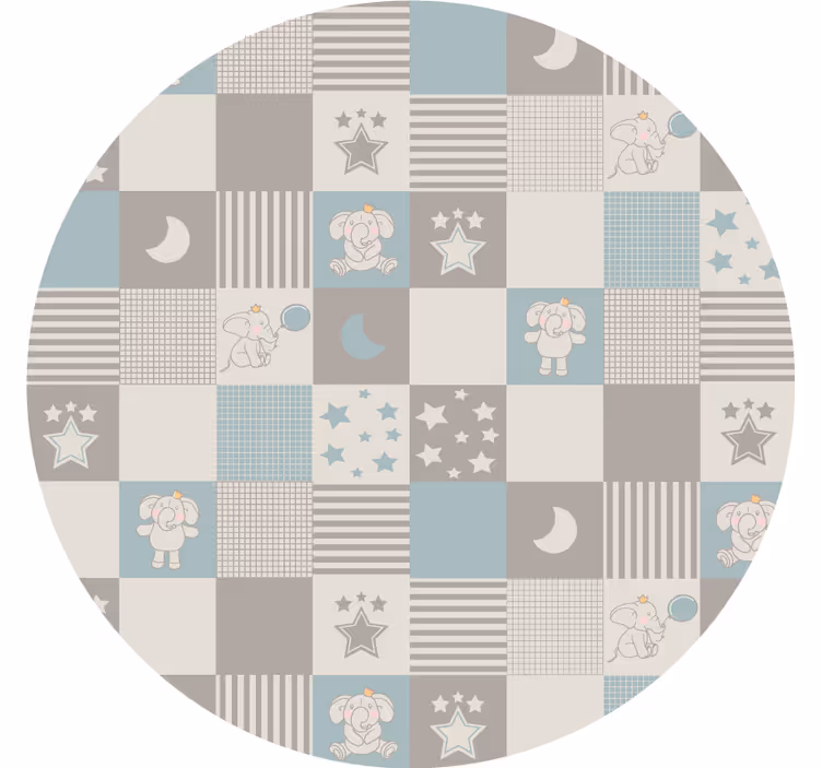 Bedroom roller blind with elephant blue tiles - TenStickers