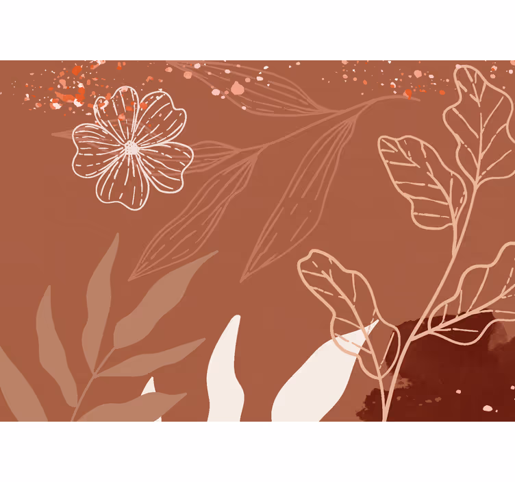 Living room roller blind with minimalistic leaf design - TenStickers