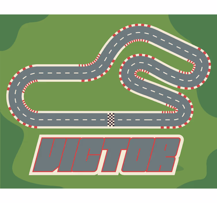 Children room roller blind personalized racing track - TenStickers