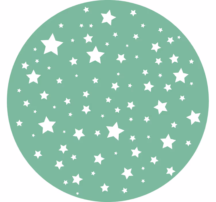 Children room roller blind green stars circle - TenStickers