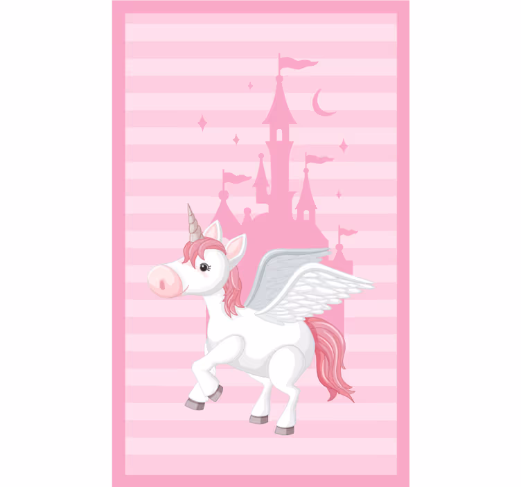 Children room roller blind unicorn and princess castle - TenStickers