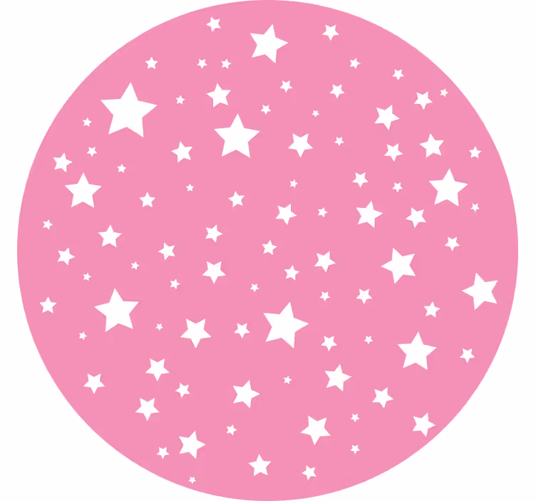 Children room roller blind pink star circles - TenStickers